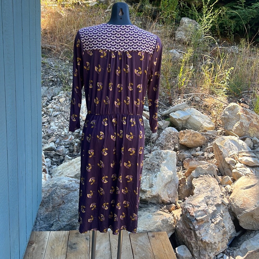 Boden NWOT Fun Colorful Floral print Flattering Style midi 3/4 sleeve sz 10L - Picture 4 of 9